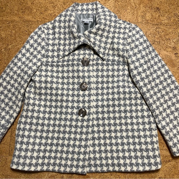 Pendleton Woman’s Houndstooth Virgin & Lambs Wool Coat Sz 14 - Picture 11 of 15